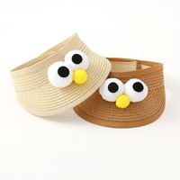 Cute Children's Topless Peaked Sun-proof Big Eyes Straw Sun Hat main image 3
