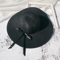 Female Summer Sun-proof Seaside Travel Big Brim Face Cover Straw Sun Hat sku image 5