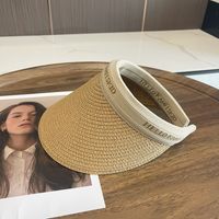 Fashion Women's Summer Chessboard Plaid Leopard Print Outing Straw Sun Hat sku image 20