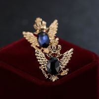 Simple New Style Eagle Crown Wings Shape Inlaid Diamond Alloy Brooch main image 2