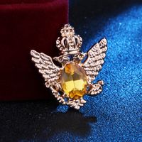 Simple New Style Eagle Crown Wings Shape Inlaid Diamond Alloy Brooch main image 3