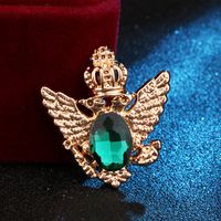 Simple New Style Eagle Crown Wings Shape Inlaid Diamond Alloy Brooch sku image 1