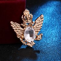 Simple New Style Eagle Crown Wings Shape Inlaid Diamond Alloy Brooch sku image 2
