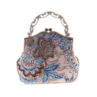 Burlap Beaded Embroidered Bag Handbags Craft Bag Ladies Bag Classical Beaded Bag sku image 5