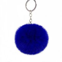 Fashion 8cm Rex Rabbit Hair Ball Faux Fur Short Hair Bag Keychain Pendant Wholesale sku image 1