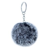Fashion 8cm Rex Rabbit Hair Ball Faux Fur Short Hair Bag Keychain Pendant Wholesale sku image 3