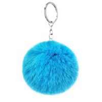 Fashion 8cm Rex Rabbit Hair Ball Faux Fur Short Hair Bag Keychain Pendant Wholesale sku image 7
