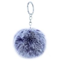 Fashion 8cm Rex Rabbit Hair Ball Faux Fur Short Hair Bag Keychain Pendant Wholesale sku image 5