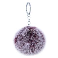 Fashion 8cm Rex Rabbit Hair Ball Faux Fur Short Hair Bag Keychain Pendant Wholesale sku image 4