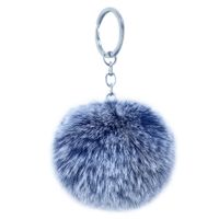 Fashion 8cm Rex Rabbit Hair Ball Faux Fur Short Hair Bag Keychain Pendant Wholesale sku image 2