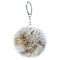 Fashion 8cm Rex Rabbit Hair Ball Faux Fur Short Hair Bag Keychain Pendant Wholesale sku image 6