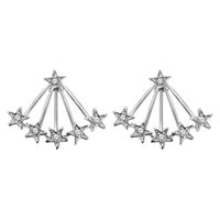 Water Drop Full Of Diamonds Stars Front And Rear Split Earrings Wholesale Nihaojewelry sku image 5