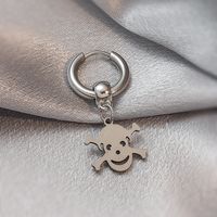 Fashion Simple Bullet-proof League Stainless Steel Anti-allergy Skull Ear Clip sku image 1