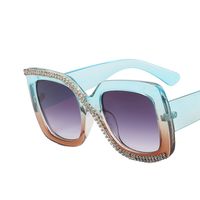 New Fashion Square Frame S-shaped Inlaid Diamond Women Sunglasses sku image 5