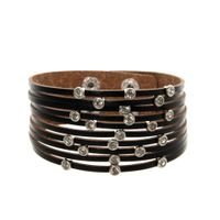 Bohemian Multi-layered Zircon Leather Bracelet sku image 3