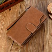 New Men's Wallet Long Oil Wax Leather Clutch Classic Crazy Horse Leather Retro European And American Wallet sku image 3