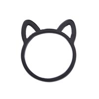 Japanisches Und Koreanisches Einfaches Kreatives Design Hohles Kätzchen Katzen Ohren Ring Tier Cartoon Schmuck Schwarz Beschichtet Ring sku image 7