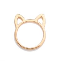 Japanisches Und Koreanisches Einfaches Kreatives Design Hohles Kätzchen Katzen Ohren Ring Tier Cartoon Schmuck Schwarz Beschichtet Ring sku image 6