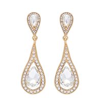 Womens Teardrop-shaped Imitated Crystal Alloy Soaring Earrings Nhas121117 sku image 27