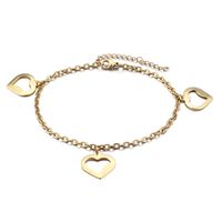 Simple Style Heart Titanium Steel 18K Gold Plated Women'S Anklet sku image 2
