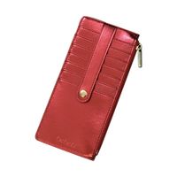 Unisex Solid Color Pu Leather Zipper Buckle Card Holders main image 3