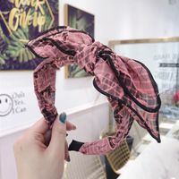 Korean Version Of The Three-dimensional Flower Embroidery Large Bow Headband sku image 1