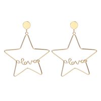 Love Hollow Five-pointed Star Trendy Exaggerated Long Earrings Fashion Korean Earrings For Women sku image 2