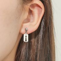 Fashion Hip Hop Stainless Steel Anti-allergy Blade Pendant Earrings main image 1