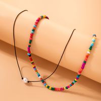 Ethnic Style Pearl Stringed Beads Multi-layer Braid Rope Necklace main image 2
