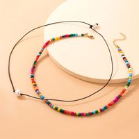 Ethnic Style Pearl Stringed Beads Multi-layer Braid Rope Necklace main image 4