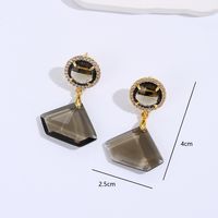 Elegant Geometric Copper Drop Earrings Gold Plated Zircon Copper Earrings 1 Pair main image 3