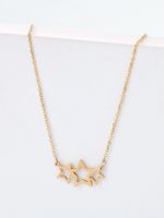 Fashion Stainless Steel 18k Gold Plating Star Shaped Pendant Three-dimensional Necklace main image 4