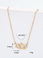 Fashion Stainless Steel 18k Gold Plating Star Shaped Pendant Three-dimensional Necklace main image 5