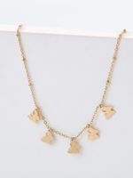 Fashion Stainless Steel Plated 18k Golden Butterfly Bead Necklace Pendant main image 5