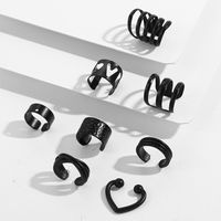 Fashion Black Solid Color Metal Non-piercing Ear Clip Earrings main image 1