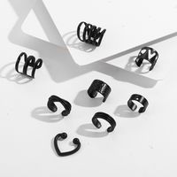 Mode Schwarz Einfarbig Metall Nicht-piercing Ohr Clip Ohrringe main image 2