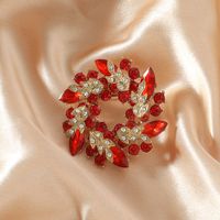 أزياء الماس البطانة حجر الراين جوهرة جولة على شكل أوراق بروش main image 4