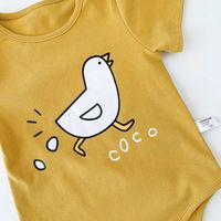 Korean Style Chicken Printed Short Sleeved Romper Hat Two Piece Sets main image 3