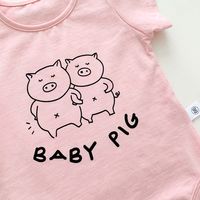 Cute Pinkpig Short Sleeved Romper Hat Two Piece Sets main image 3