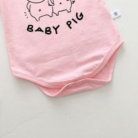 Cute Pinkpig Short Sleeved Romper Hat Two Piece Sets main image 5