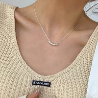 2022 New Small Bead Pendant Thin Stitching Chain Necklace main image 5