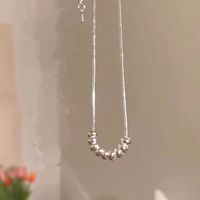 2022 New Small Bead Pendant Thin Stitching Chain Necklace main image 4