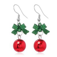 Fashion Cute Sweet Glitter Bow Red Bead Alloy Earrings main image 1