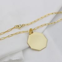 Collar De Diamantes De Imitación Con Hexágono De Oro Chapado En Cobre main image 4