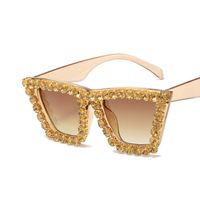 New Fashion Large Frame Inlaid Diamond Women's Sunglasses sku image 7
