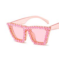 New Fashion Large Frame Inlaid Diamond Women's Sunglasses sku image 6