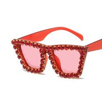 New Fashion Large Frame Inlaid Diamond Women's Sunglasses sku image 5