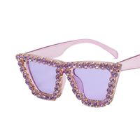 New Fashion Large Frame Inlaid Diamond Women's Sunglasses sku image 2