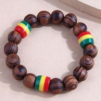 Simple Colorful Wooden Ball Personalized Bracelet sku image 1