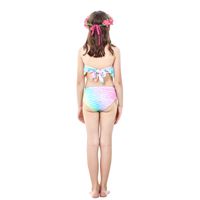 Children's Mermaid Swimsuit Mermaid Tail Beach Vacation Swimwear Color Strap Three-piece Set main image 6